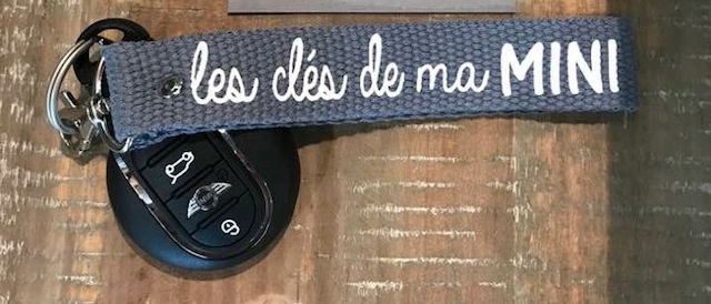 Porte clés sangle "les clés de ma MINI"