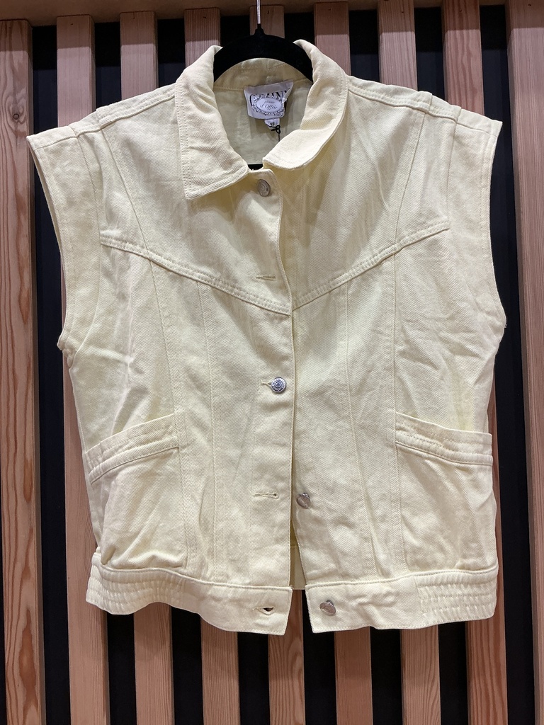Veste en jeans sans manches jaune 