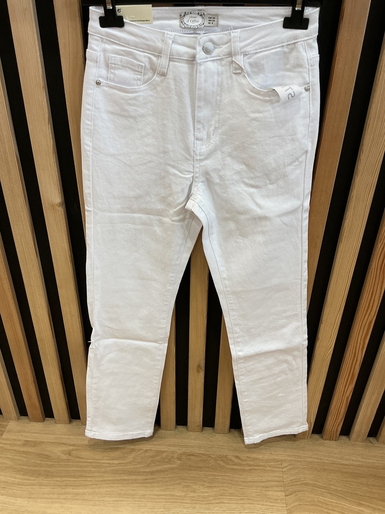 Jeans droit 7/8 blanc 