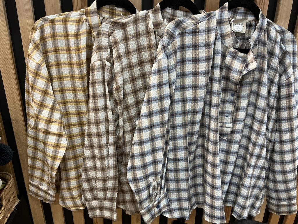 Blouse carreaux gaze de coton