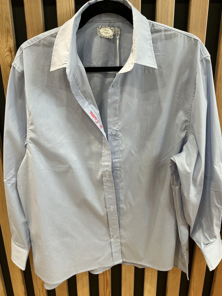 Chemise bleu Je t’aime 