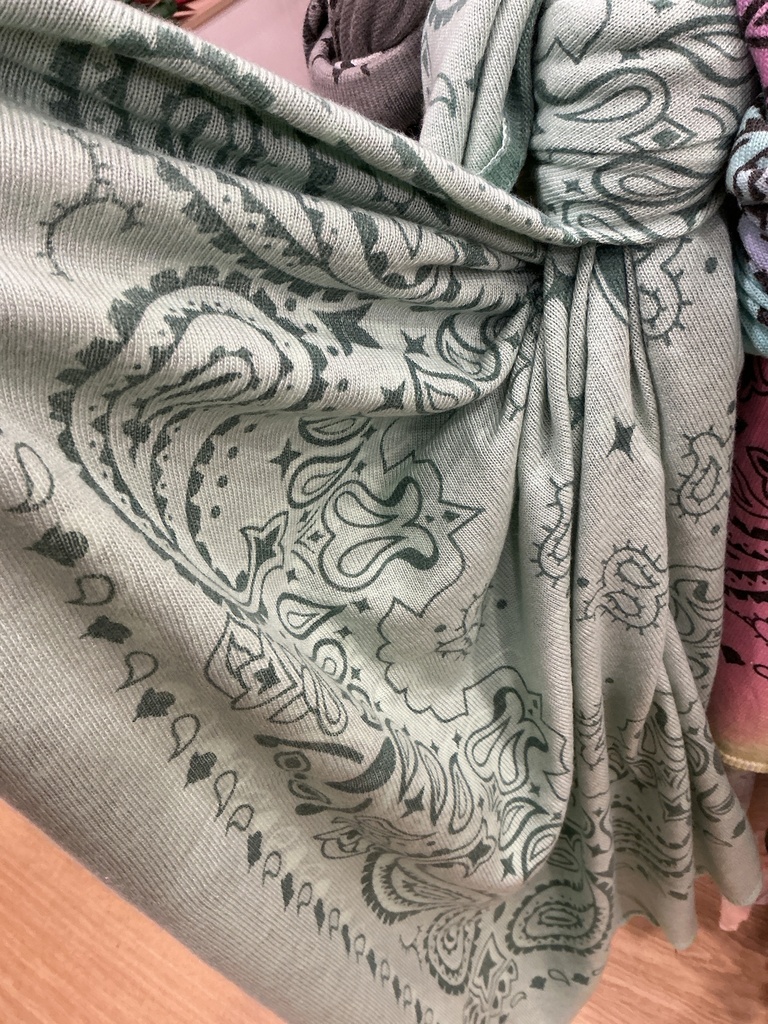 Foulard bandana vert d’eau 