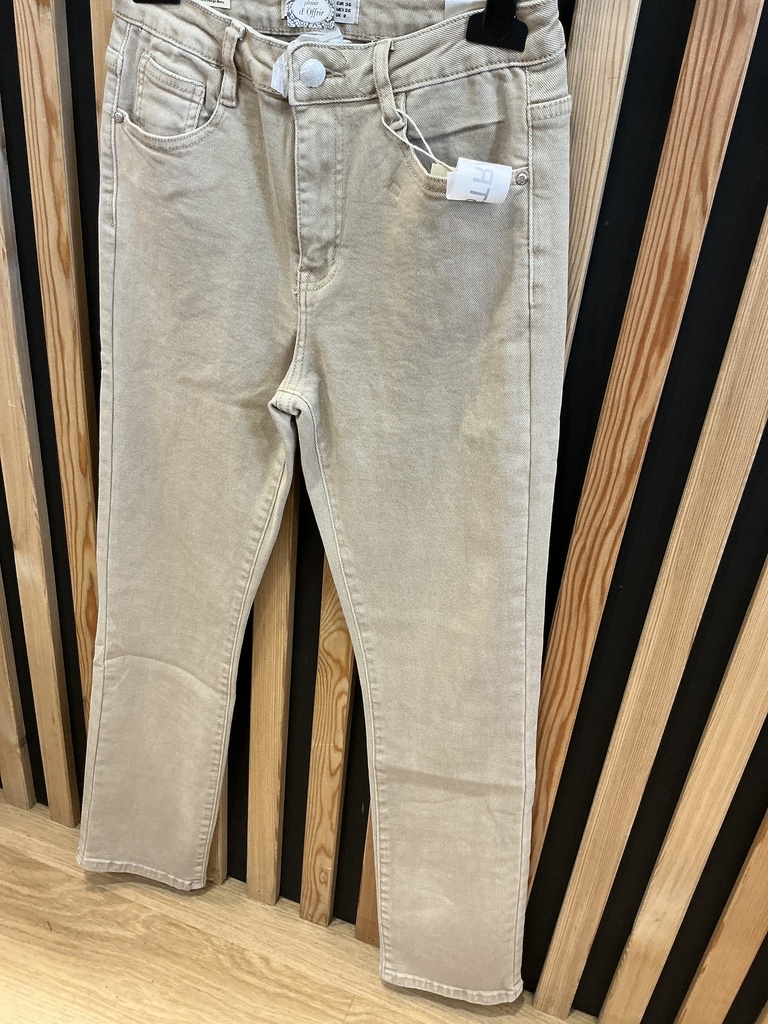 Jeans droit 7/8 beige 