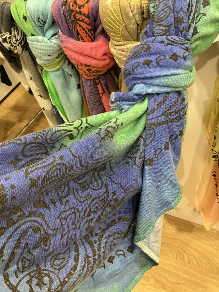Foulard bandana bleu et vert