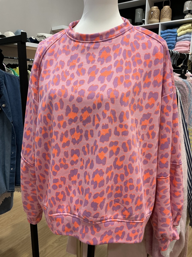 Sweat-shirt léopard rose 