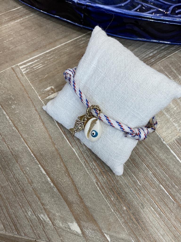 Bracelet poisson blanc et bleu