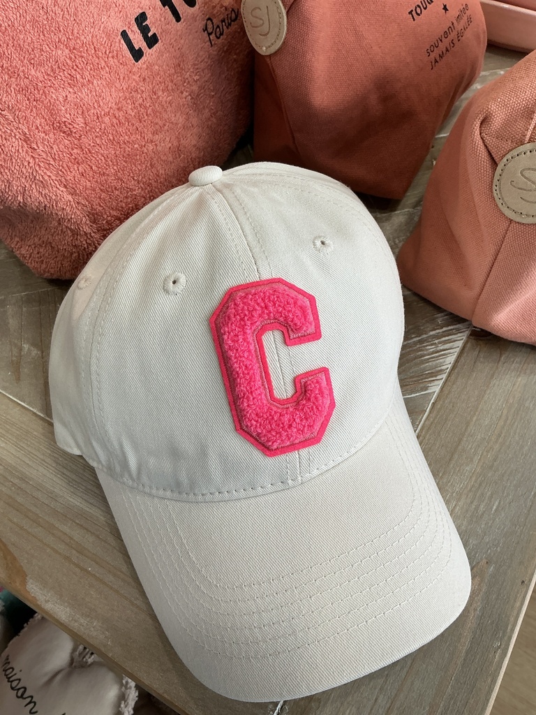 Casquette écru C rose 