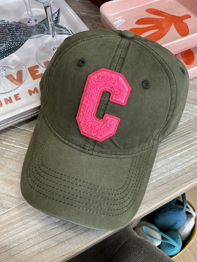 Casquette kaki C rose 