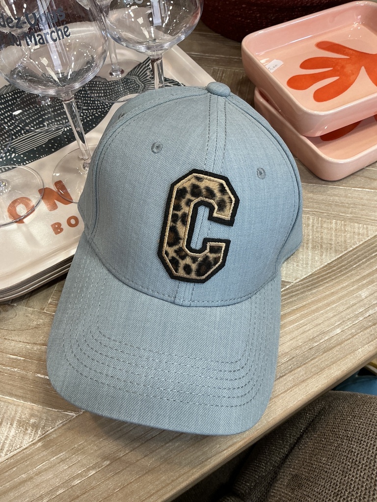 Casquette bleu C léopard 