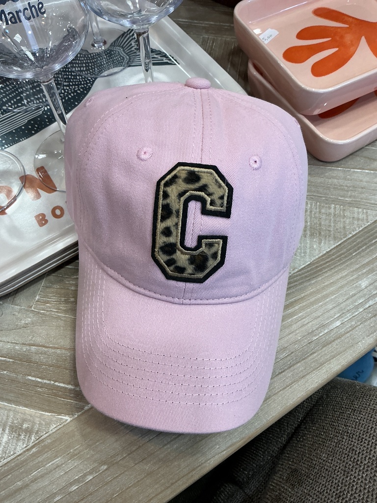 Casquette rose C léopard 