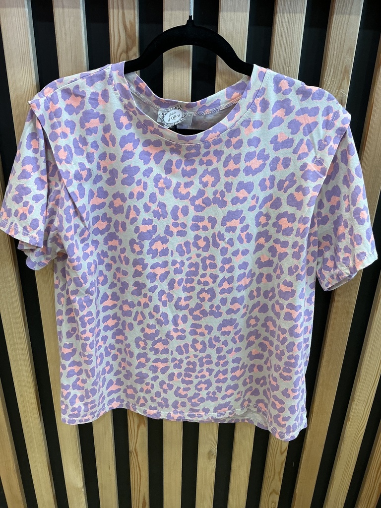 T-shirt léopard rose