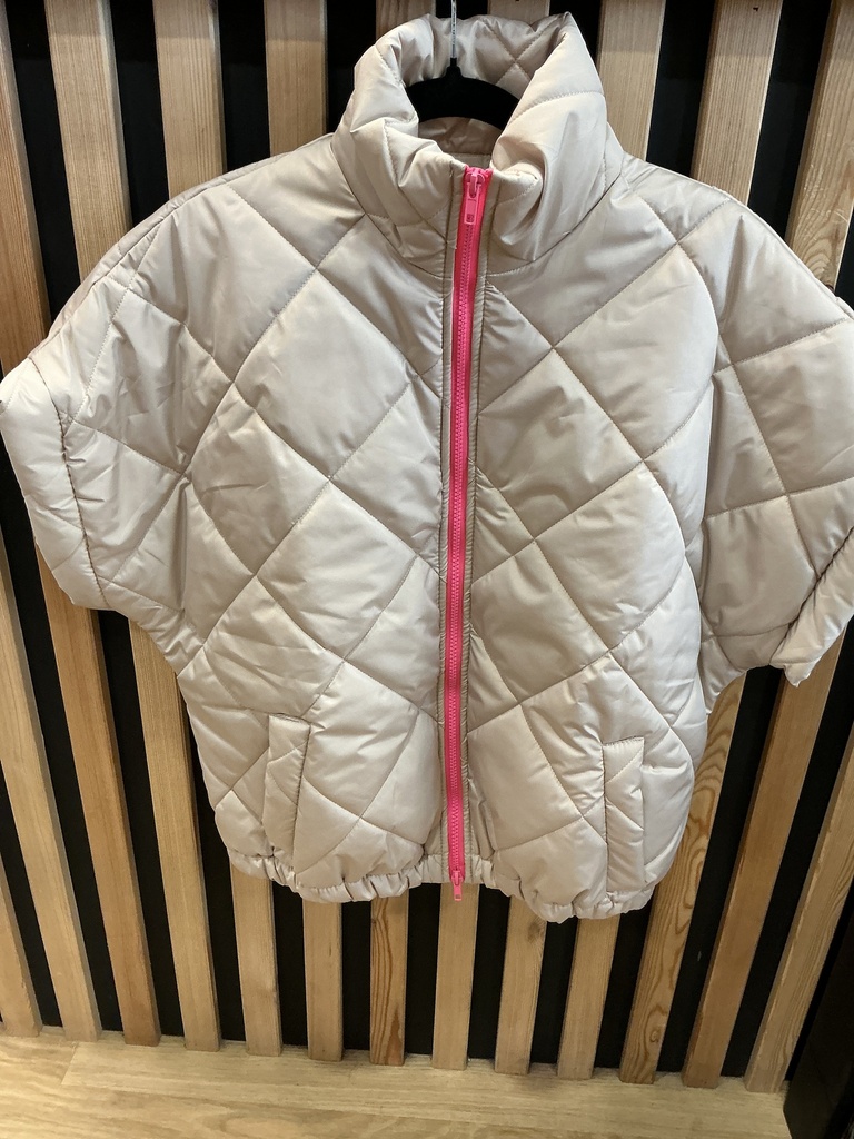 Veste matelassée beige et rose