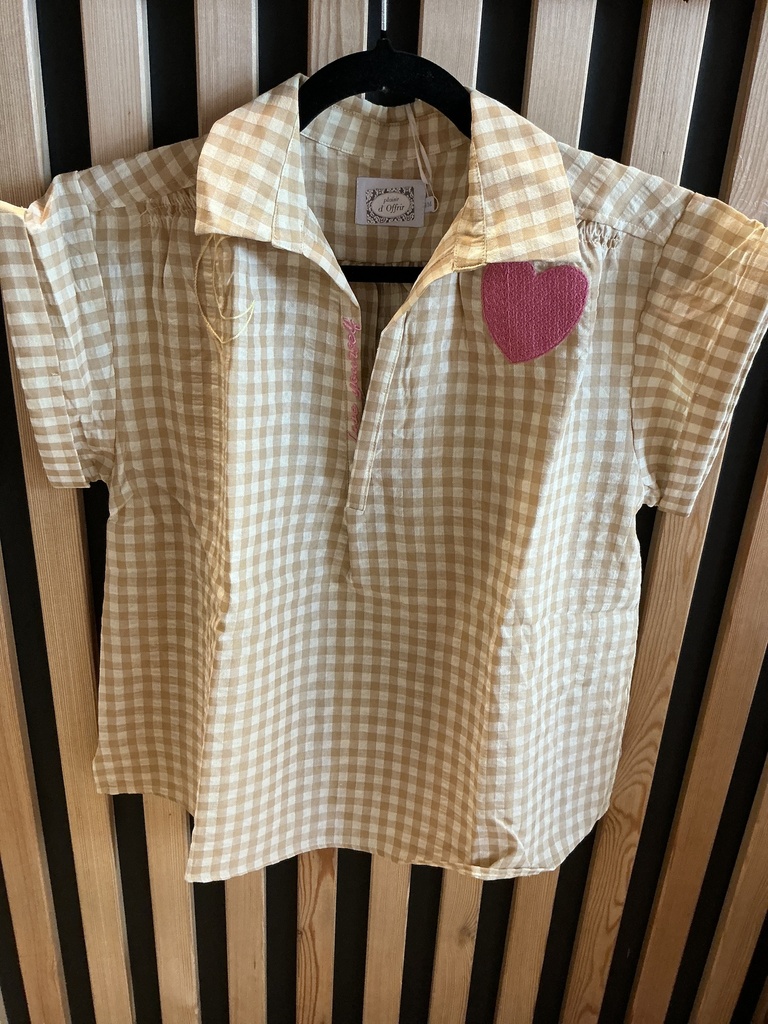Blouse vichy beige 