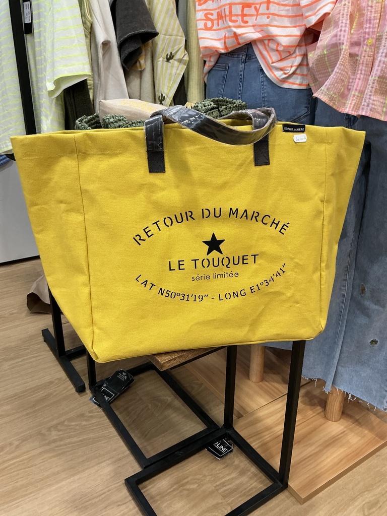 Cabas retour du marché jaune 