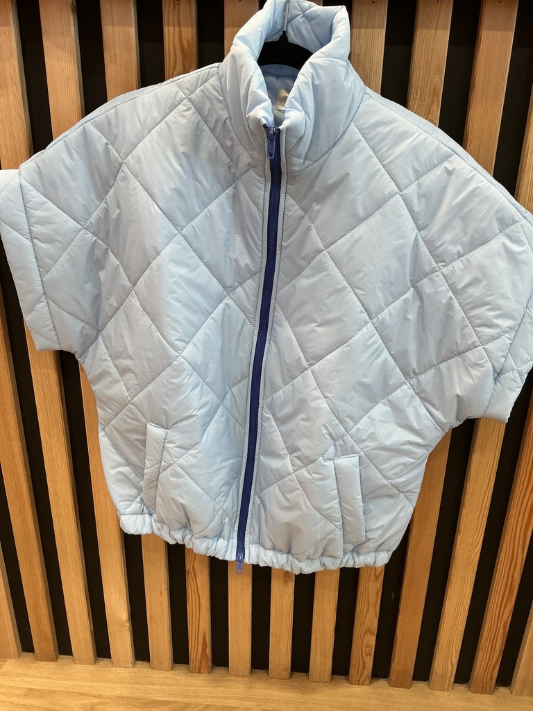 Veste matelassée bleu ciel fermeture bleu