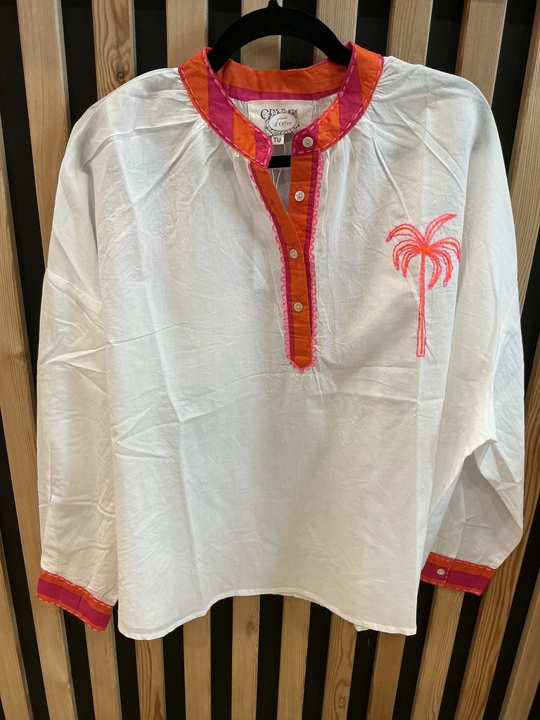 Blouse blanche arc en ciel 