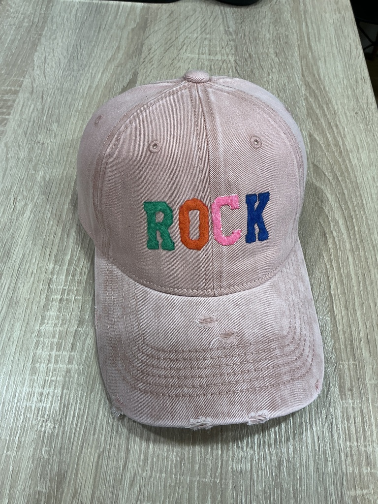 Casquette rose délavée ROCK