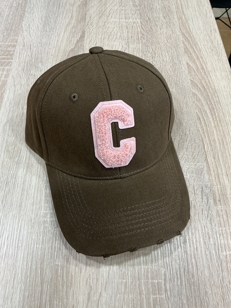 Casquette moka C rose pâle 