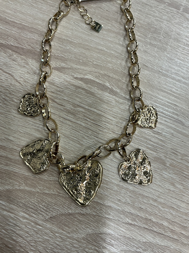 Collier cœur martelé