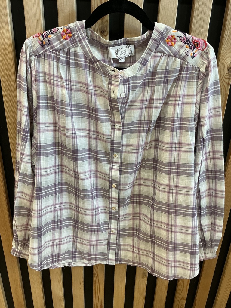 Chemise carreaux violet 