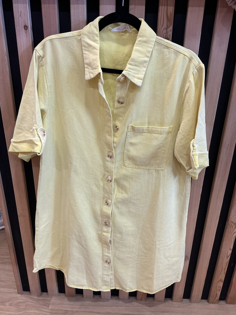 Robe courte jeans jaune 