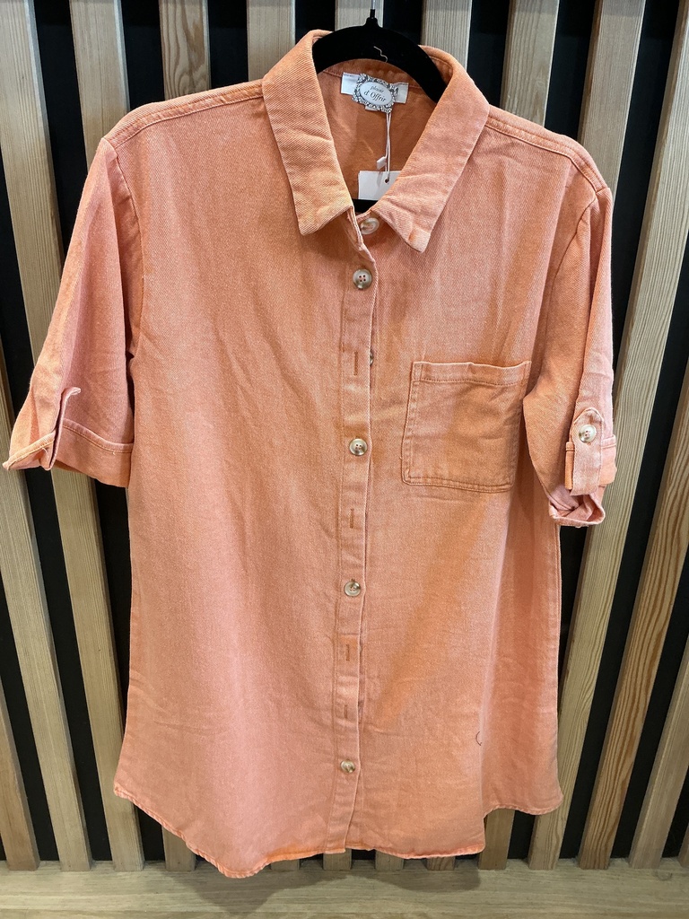 Robe courte jeans mandarine