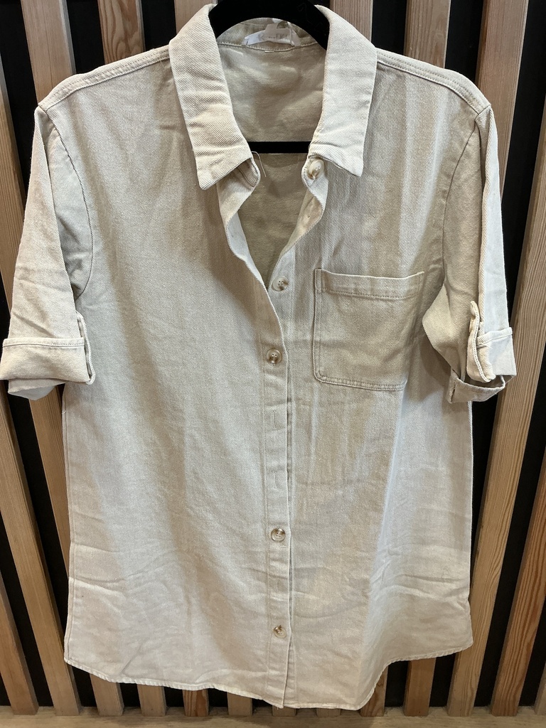 Robe courte jeans beige