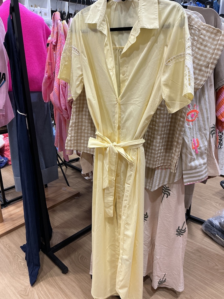 Robe chemise jaune 