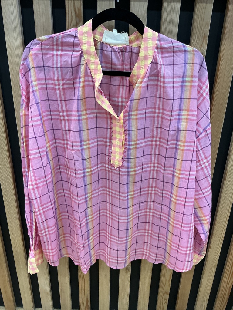 Blouse carreaux rose 
