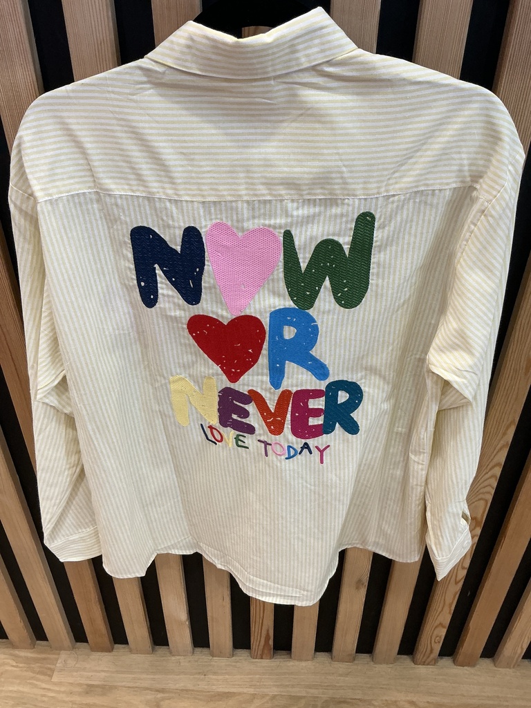 Chemise rayée jaune Now or Ever