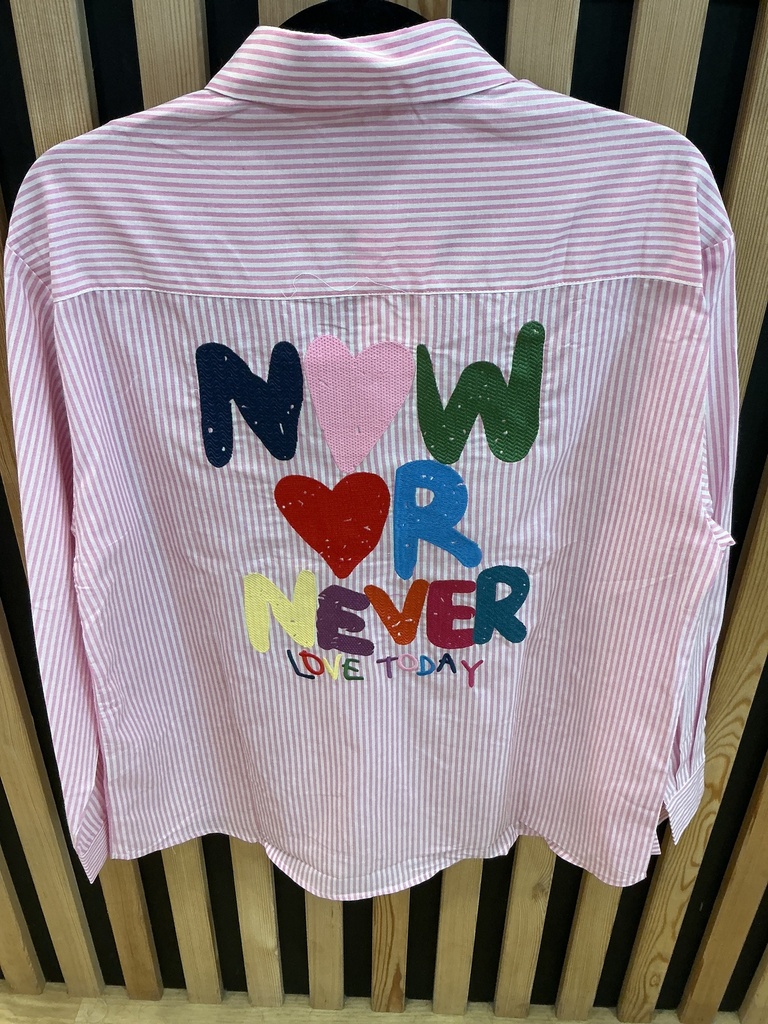 Chemise rayée rose now or ever 