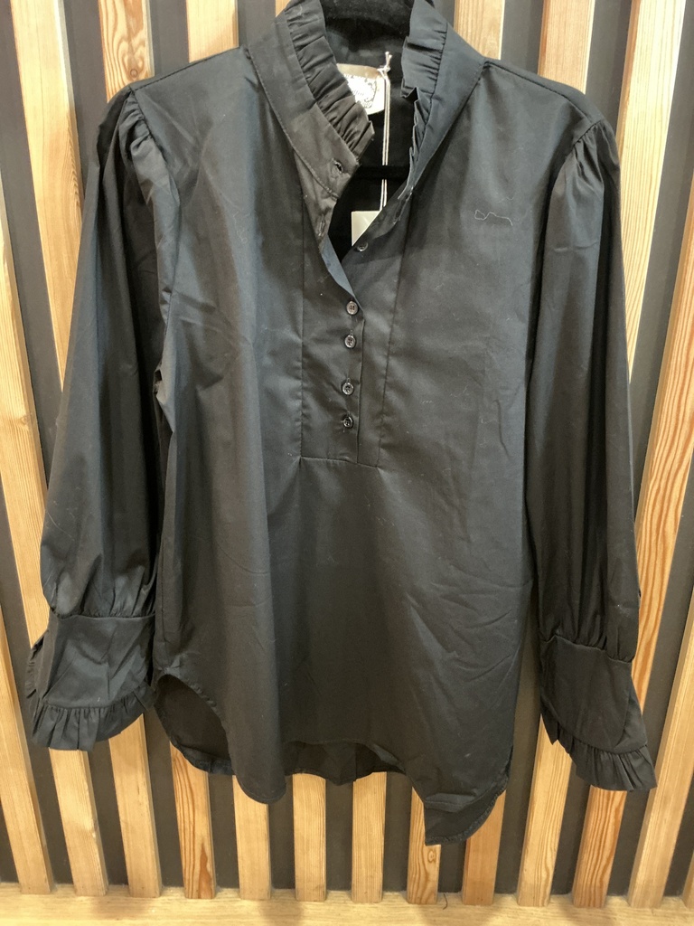 Blouse col victorien noir