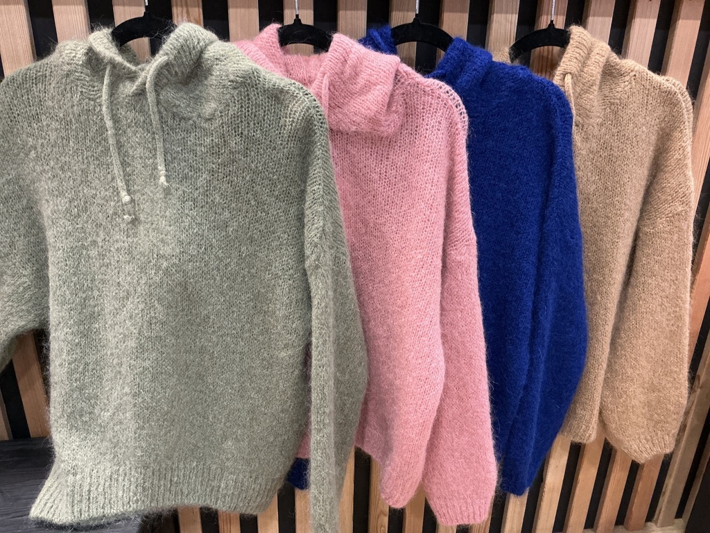 Pull à capuche mohair