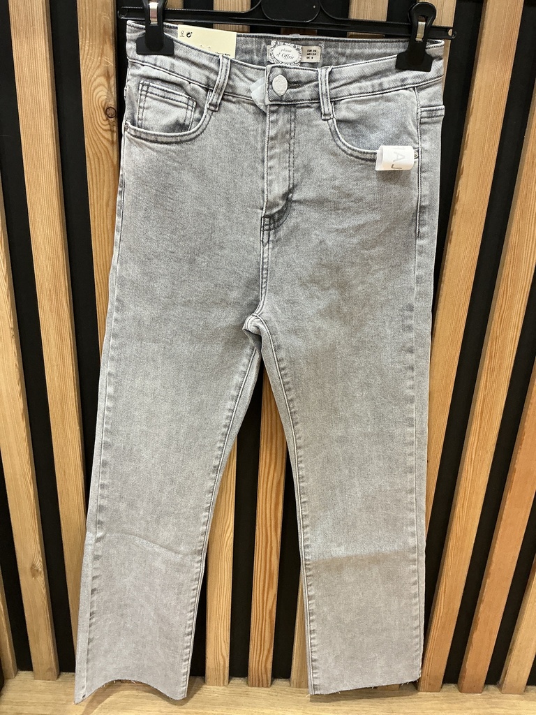 Jeans flared 7/8 gris 