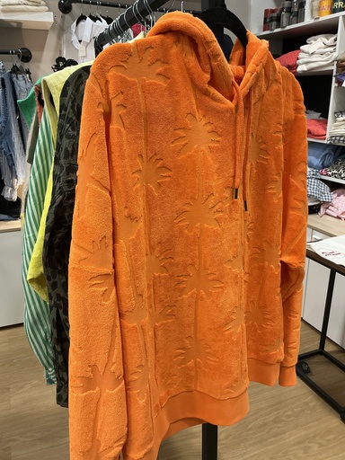 Sweat éponge palmiers orange 