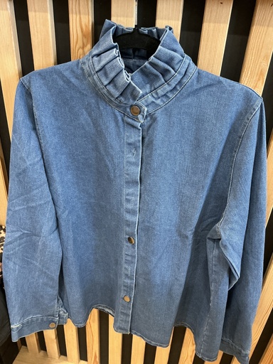 Surchemise col victorien bleu foncé 