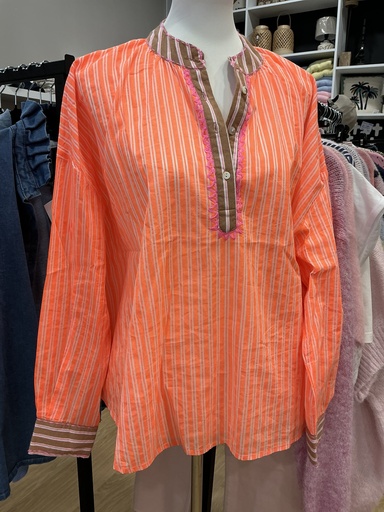 Blouse rayée orange 