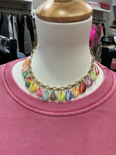 Collier coquillages multicolore 