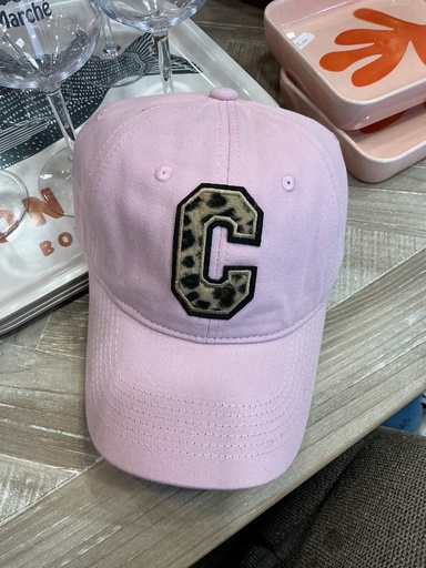 Casquette rose C léopard 