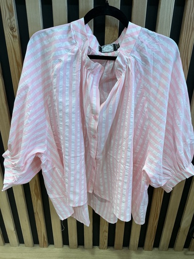 Blouse rayée rose 