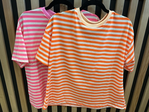 T-shirt rayé fluo