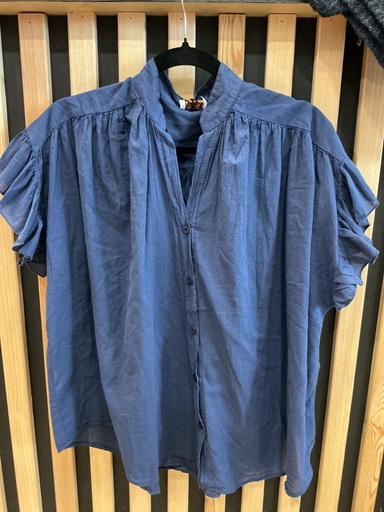 Blouse manches courtes marine