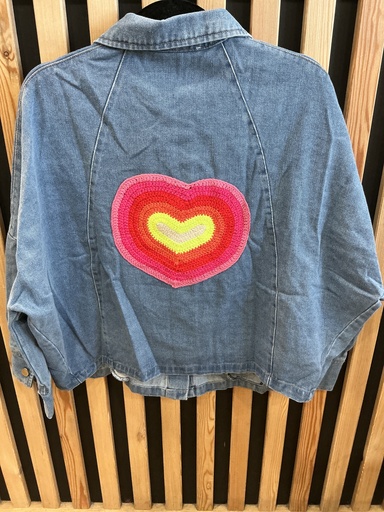 Veste en jeans cœur 