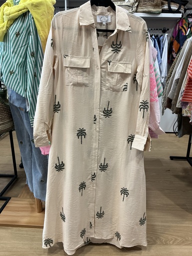 Robe longue palmiers