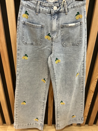 Jeans large 7/8 citrons 