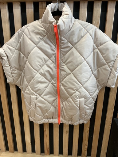 Veste matelassée beige et orange fluo