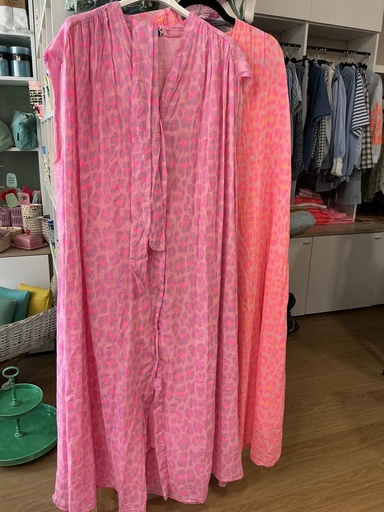 Robe voile de coton léopard 