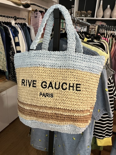 Cabas rive gauche bleu ciel 