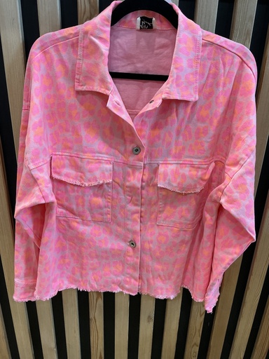 Surchemise léopard fond rose 