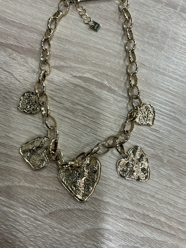 Collier cœur martelé